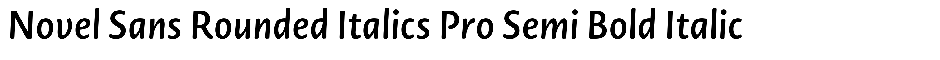 Novel Sans Rounded Italics Pro Semi Bold Italic